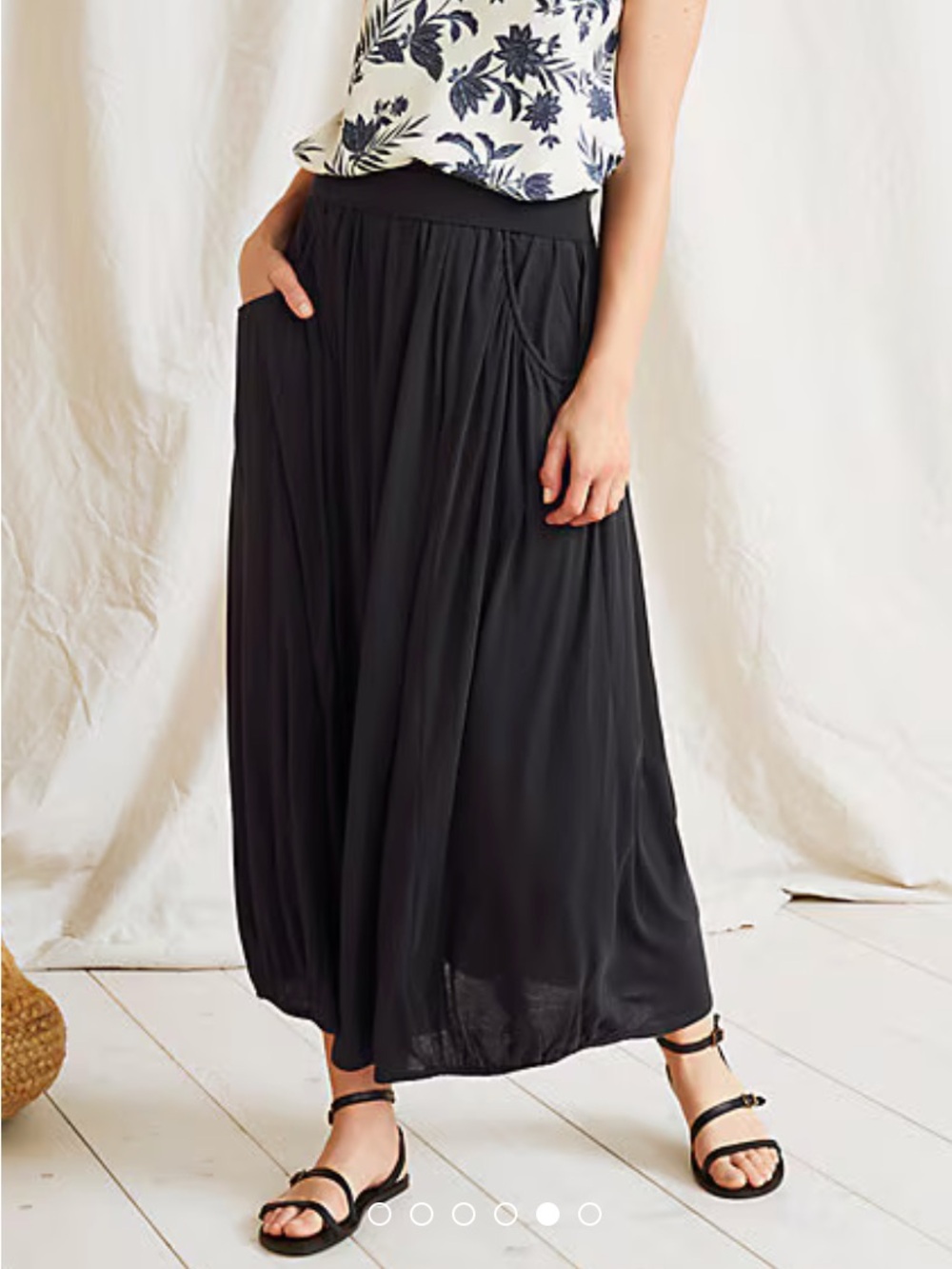 Garnet Hill Favorite Maxi Knit Skirt, Black